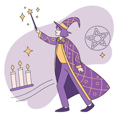 Canvas Print - A magician wizard Halloween