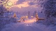 © Imran  - Animated scene of a snowy village from a beloved Christmas movie