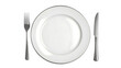 © Mahemud - Stainless steel plate with knife and fork on a transparent background. isolated background.
