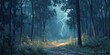 ©  Serhii Hryb - A Dramatic Lightning Strike Illuminates a Serene Forest Path During a Stormy Twilight, Capturing Nature's Beauty and Power in an Enchanting Scene