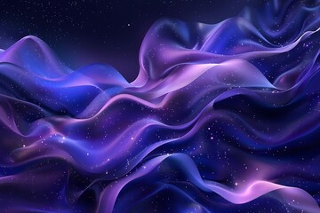 Aufkleber - Glowing blue and purple wavy background.
