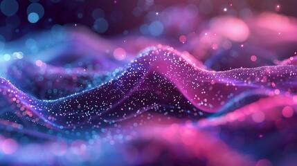 Aufkleber - Glowing blue and purple wavy background.