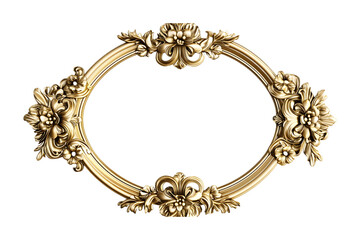 Antique gold frame on a transparent background. isolated background.