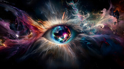 Wall Mural - cosmic eye universe within, galaxy, nebula, space, stars, colorful