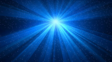 Wall Mural - Celestial Burst Blue Light Rays and Stars, sparkle, sparkles, shine, shining, glow