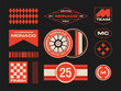 © Дмитрий Сальников - Set streetwear auto racing logo ideas for a clothing brand. Design vector typography for decals auto and t-shirt Monaco streetwear clothing y2k style.