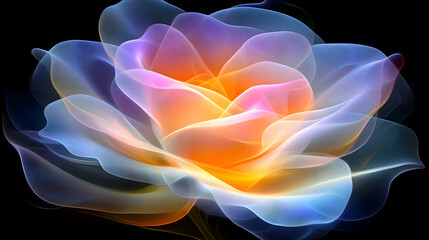 Wall Mural - abstract colorful rose, flower, petals, vibrant, bright, glowing