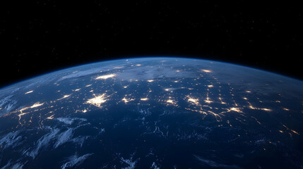 Wall Mural - earth at night from space, planet, stars, cosmos, universe, galaxy