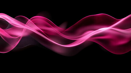 Wall Mural - Abstract Pink Wave on Black Background, backdrop, dark, design, digital, element