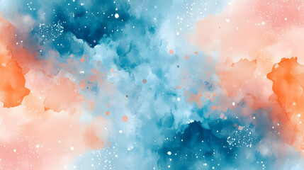 Wall Mural - Abstract Watercolor Galaxy Background, texture, design, art, painting, blue