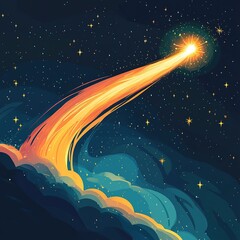 Wall Mural - meteor shower illuminates starry night sky celestial event outer space cosmic perspective astronomy 
