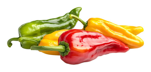 Wall Mural - vibrant anaheim pepper isolated on white background 