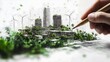 © Watermill Studio - Businessman planning on environmental protection initiative for clean and sustainable future ecology, ESG environmental social governance display on paper chart on eco-friendly company