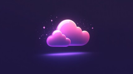 Wall Mural - A stylized graphic of colorful clouds with a glowing effect.