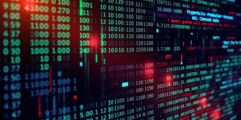 abstract background of green digital matrix code pattern, coding, technology, abstract