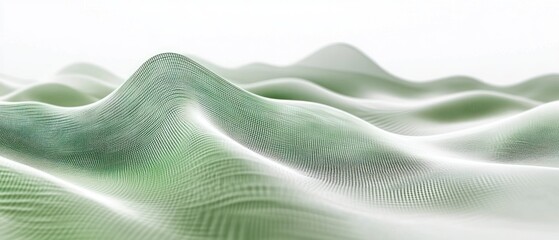 Wall Mural - Abstract green hills with smooth, flowing contours.