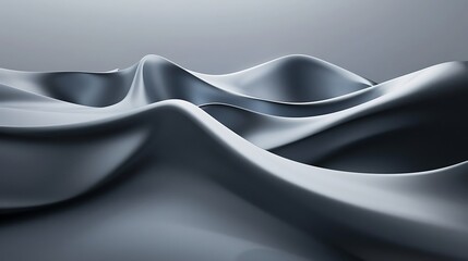 Canvas Print - A smooth, wavy surface with a sleek, metallic appearance, creating a modern aesthetic.