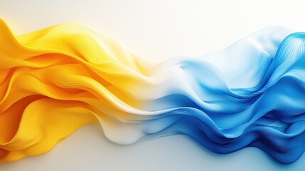 Wall Mural - smooth gradient background merging blue and yellow, offering a bright and airy effect.