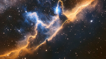 blue nebula background. nebula. illustration