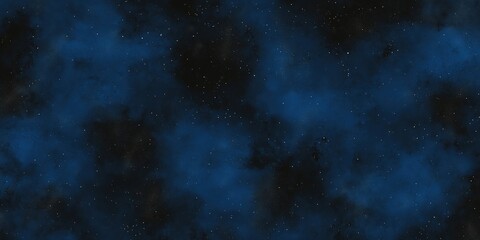 Wall Mural - A vast expanse of deep blue space filled with countless stars twinkling in the darkness of the cosmos, dark blue background with copy space