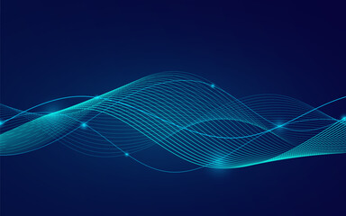Abstract Wave, Line Particle Technology Background.Trendy.abstract background.Vector illustration