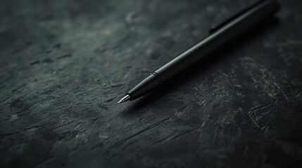 Wall Mural - Black Pen on Dark Surface