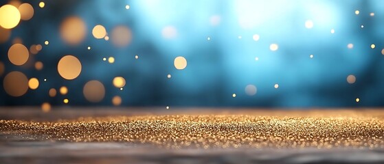 Wall Mural - Sparkling Golden and Bronze Glitter Bokeh Lights Abstract Background  Festive Shiny Metallic Texture for Christmas New Year or Luxury Party