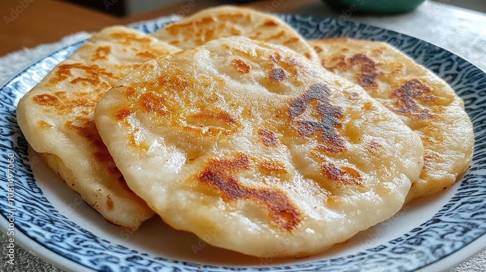 Brishty Roti Lightly browned roti on a plate, showing fresh, soft texture Stock ...