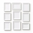 © Chaikit - 2408_034.A simple vector icon illustration depicting of framed painting forming  gallery wall, representing  collectible assets, at center for a website isolated white background