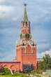 Spasskaya Tower viewed inside Kremlin, Moscow, Russia.