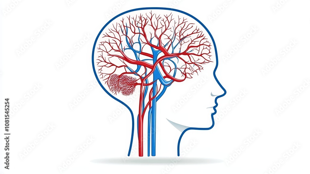 Human Brain Blood Vessels Anatomy Illustration Medical Healthcare ...