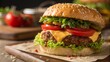© Oyahad Murad Sowrov - A close-up of a burger with fresh ingredients, juicy and appetizing