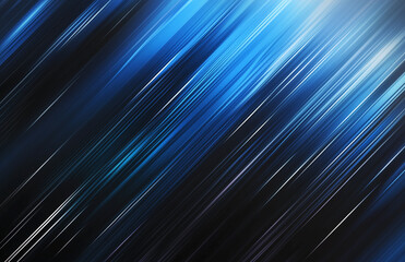 Wall Mural - Blue gradient background, light rays, black and blue tones, technological style, simple lines, blurred effect, motion blur, abstract shapes, modern feel. 