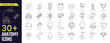 © Iconic Space - Anatomy Stroke icon collections. Containing hair, finger, human body, lungs, legs, organs, sperm, kidneys and heart icons. Editable Stroke icon collection Outline icon