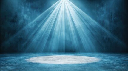 Wall Mural - a simple stage scene with a bright spotlight shines down, creating a dramatic effect and inviting li