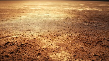 Wall Mural - a baseball diamond's infield dirt, outdoor setting with evening shadows, nostalgic style