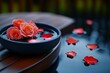© Sanchai - Rose petals floating in a bowl of water, creating a calm and relaxing scene