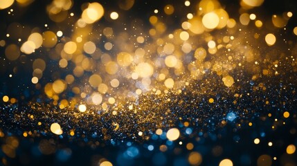 Wall Mural - golden glitter new year background featuring festive bokeh lights and radiant sparkles, perfect for 