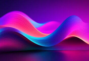 Wall Mural - abstract neon wave background. created with generative ai technology