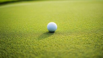 Aufkleber - A golf course's golf ball on the green, outdoor setting with golf hole backdrop, Tranquil style