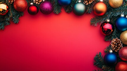 Wall Mural - festive new year and holiday background featuring vibrant multicolor lametta decorations, perfect fo