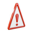 © soban - 3d warning sign with an exclamation mark isolated on transparent background