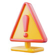 © soban - 3d warning sign with an exclamation mark isolated on transparent background