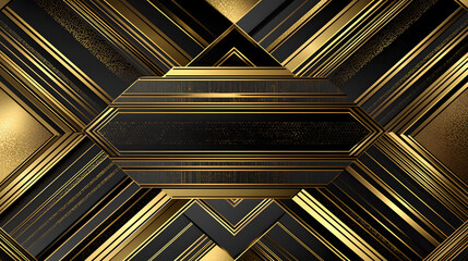 Poster - Elegant black and gold abstract background design