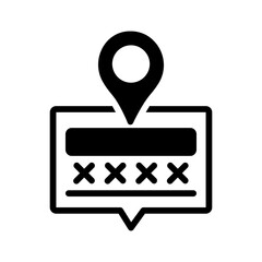 vector solid black icon for zip code