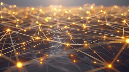 Fototapete - Futuristic network design with glowing connections