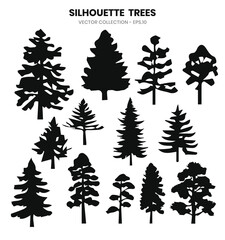 Poster - Silhouette  trees collections. Abstract silhouette trees.Vector illustration