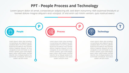 Wall Mural - PPT framework infographic concept for slide presentation with creative outline table circle with 3 point list with flat style