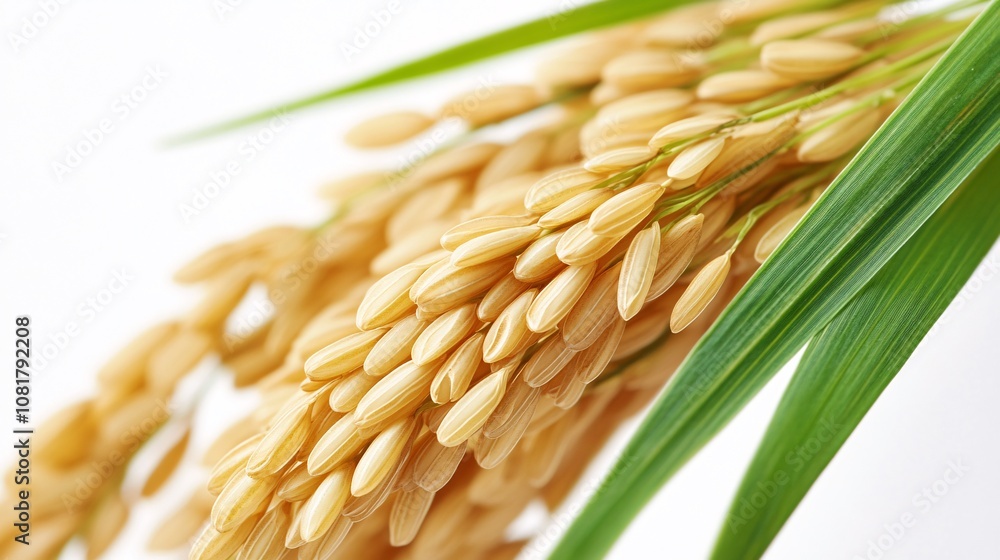 29.A single stem of rice with fully developed golden grains, the ear ...