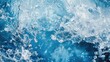 © Studio - Sparkling water creates dynamic splashes against a vibrant blue backdrop, capturing the refreshing essence of sparkling water in a visually appealing composition with ample copy space.